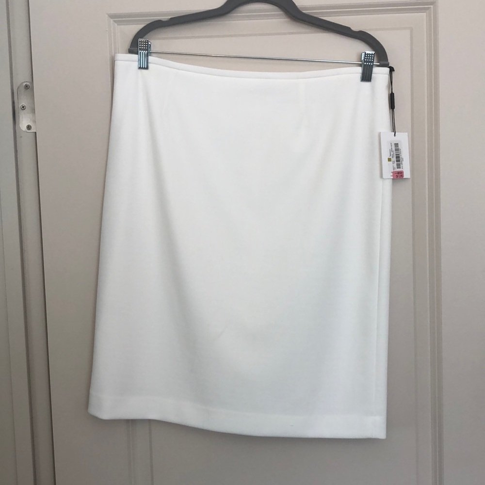 White Calvin Klein suit skirt.